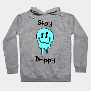 'Stay Drippy' Blue smiley face Hoodie